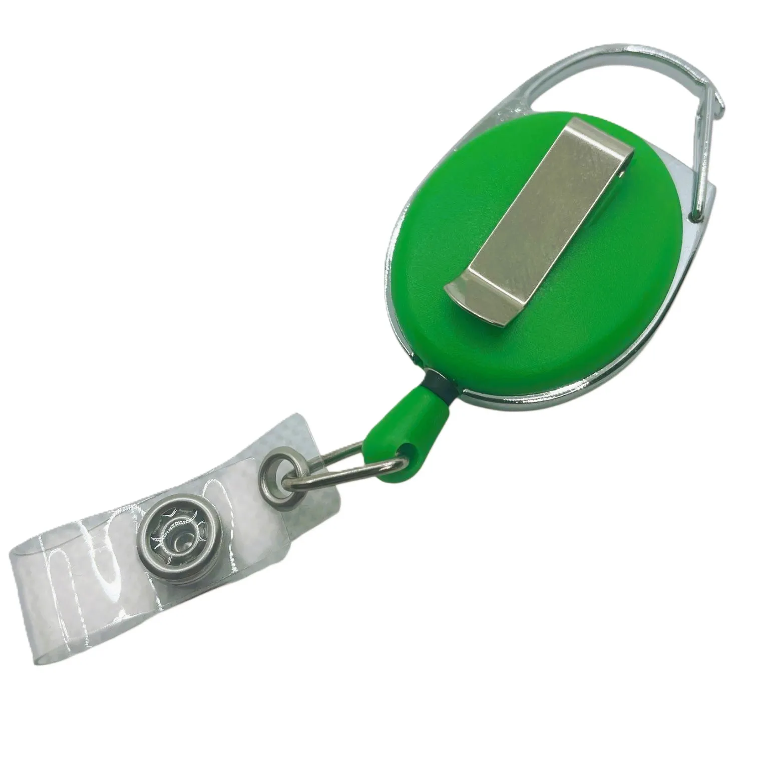 Clips ecuson cu snur retractabil (prindere carabina) - imagine 3