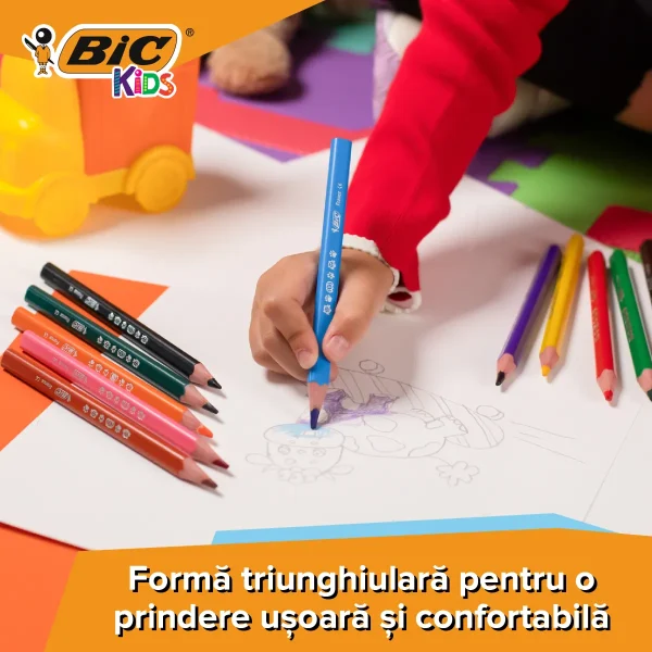 Creioane color Bic Triangle  12 cul. - imagine 4