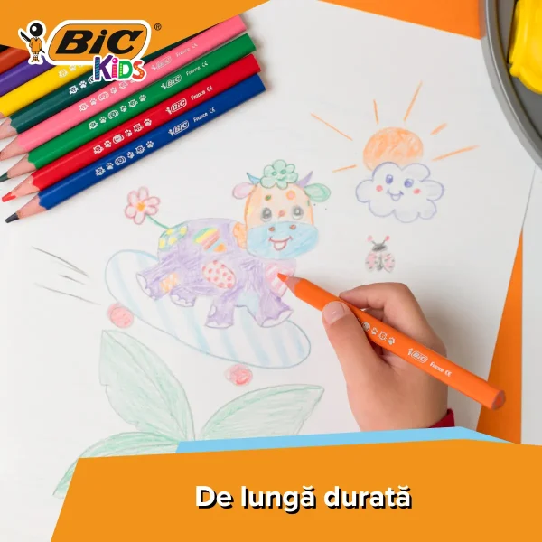 Creioane color Bic Triangle  12 cul. - imagine 3