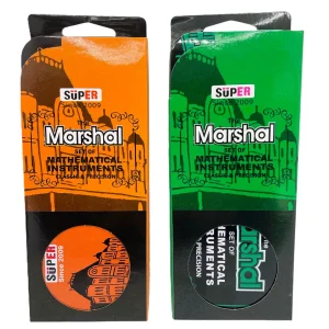 Trusă geometrie cutie metal 9 pcs Marshal