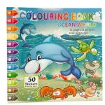 Carte de colorat pe numere 12 pag + 50 stickere -25x25cm