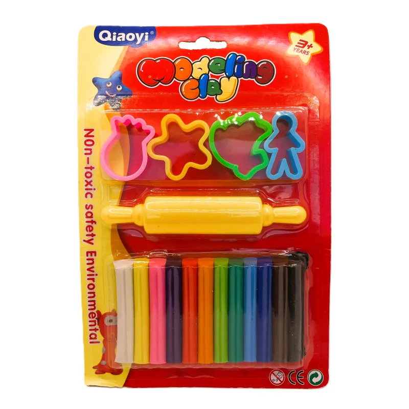 Plastilina/blister 12 batoane+5 forme modelaj