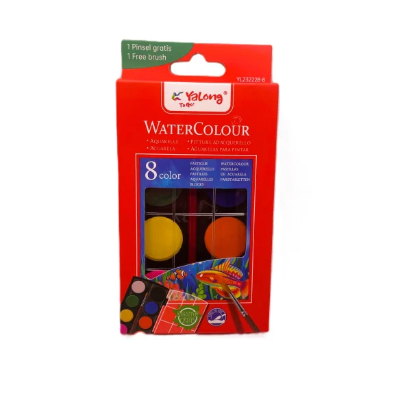 Acuarela pastila Ø28mm Yalong 8 cul - imagine 2