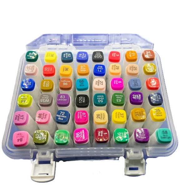 Carioca profesionale 48pcs. cu 2 capete, in cutie pvc - imagine 2