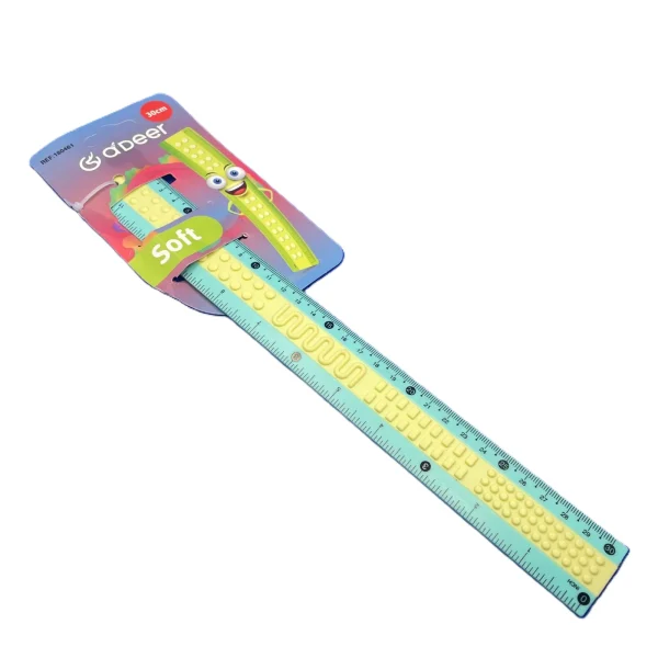 Rigla color cu grip 30 cm