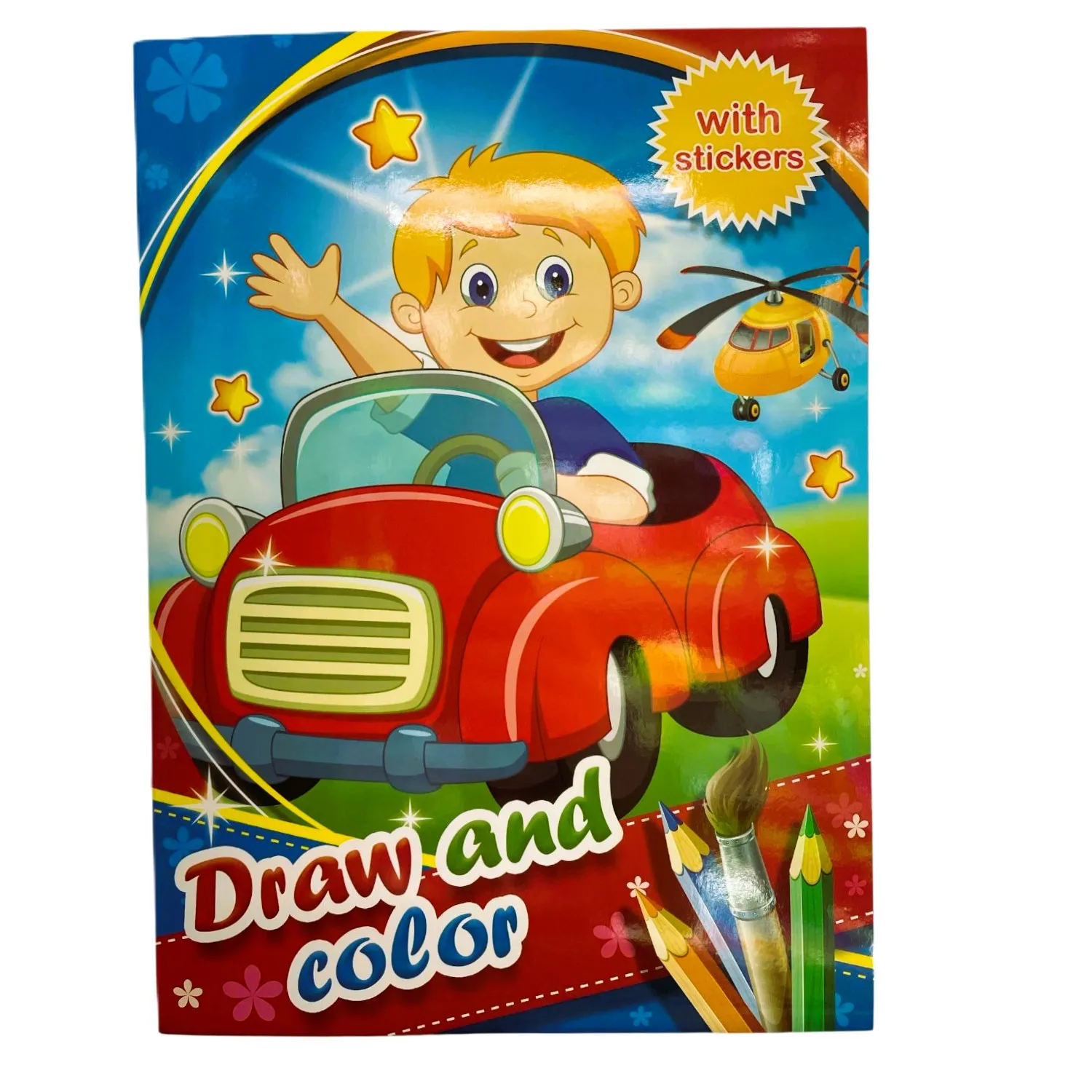Carte de colorat "Draw and color" (12 pag. +2 pag. stickere) - imagine 3