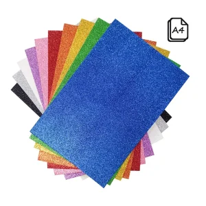 Hartie gumata cu sclipici A4 10 culori/top