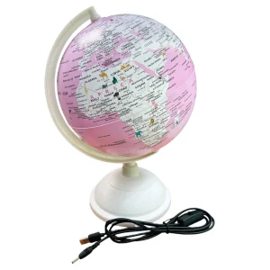 Glob pamantesc iluminat Roz pastel 20 cm