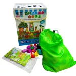 Joc Constructii din lemn 200 piese (puzzle 35x20 bonus)