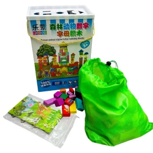 Joc Constructii din lemn 200 piese (puzzle 35x20 bonus)