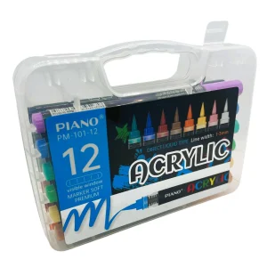 Marker Piano vopsea acrylica varf tip pensula 12 culori/set