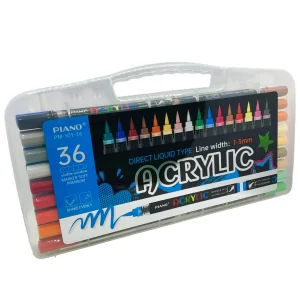 Marker Piano vopsea acrylica varf tip pensula 36 culori/set
