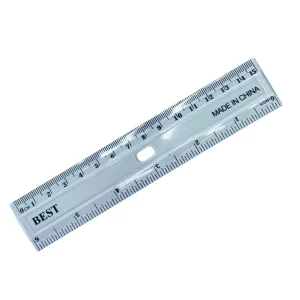 Rigla pvc transparenta 15 cm