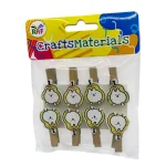 Set creativ Carlige din lemn cu figurina 3.5cm 8/set