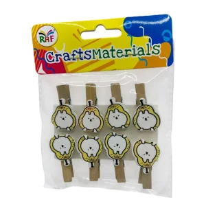 Set creativ Carlige din lemn cu figurina 3.5cm 8/set