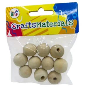 Set creativ Margele lemn natur 10 pcs x 2cm