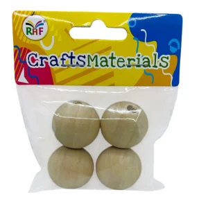 Set creativ Margele lemn natur 4 pcs x 3cm