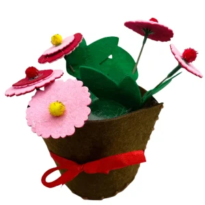 Set creativ de cusut Ghiveci cu flori din fetru 15x12 cm