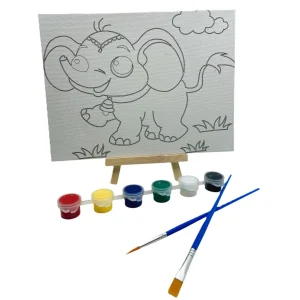 Set pictura (panza pe sasiu lemn 15x20cm+sevalet lemn+acuarele) 15*20cm