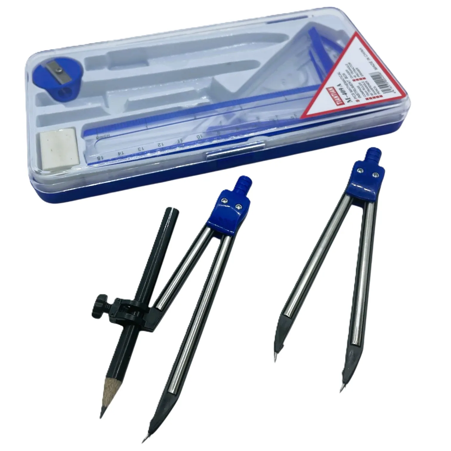 Trusa geometrie cu 2 compas 9 pcs - imagine 2