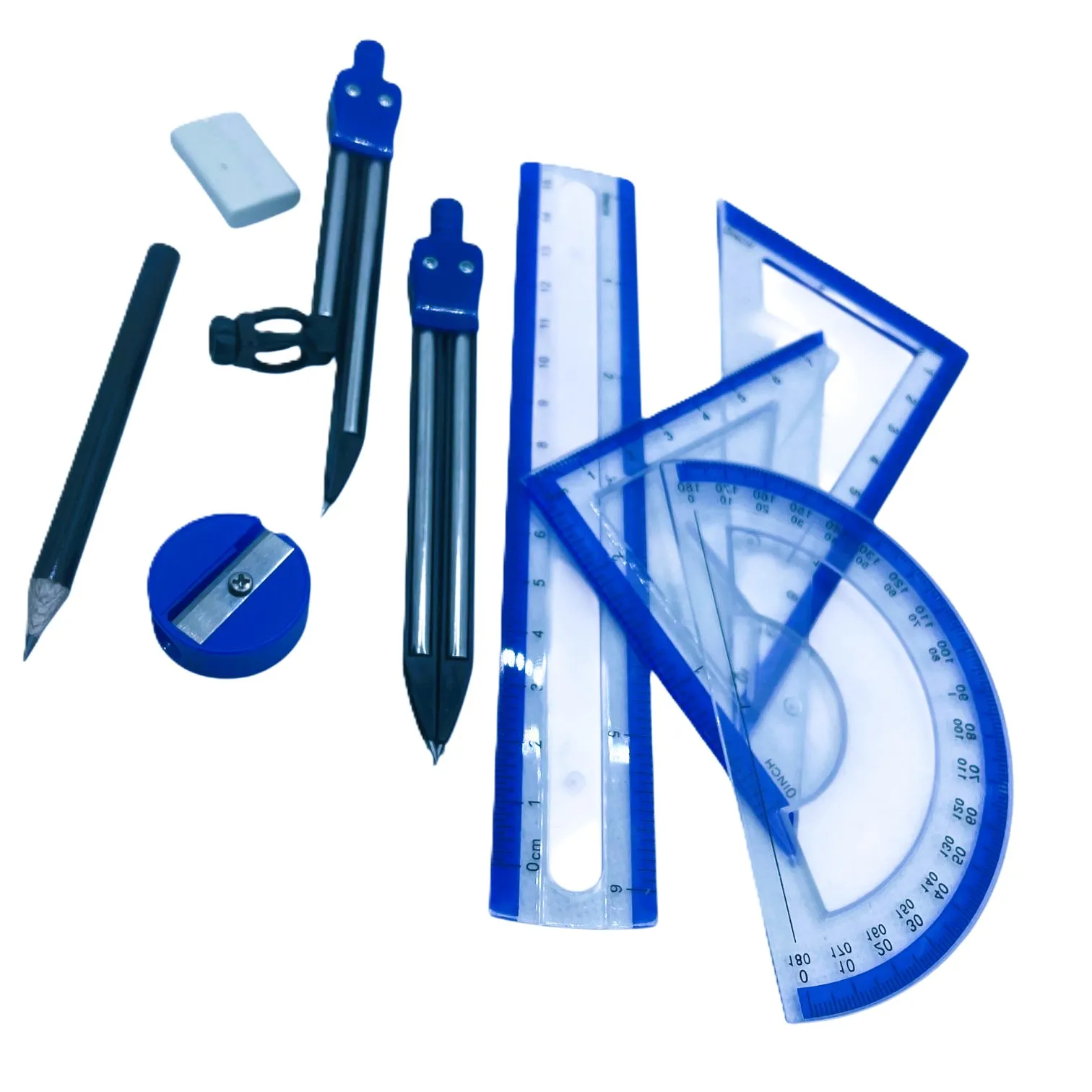 Trusa geometrie cu 2 compas 9 pcs - imagine 3