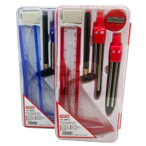 Trusa geometrie cu 2 compas 9 pcs