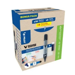 Marker tabla reincarcabil Pilot Promo 10 markere+10 rezerve