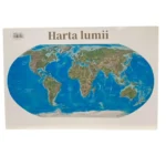 Harta lumii A3 42x29cm 2 fete (fizica/politica)