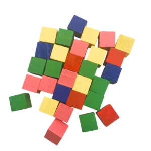 Set creativ Cuburi lemn color 30/set