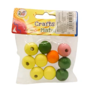 Set creativ Margele lemn color 10 pcs x 2cm