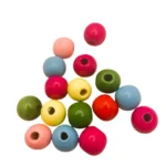 Set creativ Margele lemn color 16 pcs x 1.5cm
