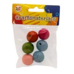 Set creativ Margele lemn color 6 pcs x 2.5cm